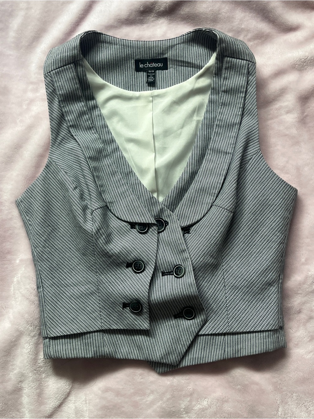 y2k striped corset style vest